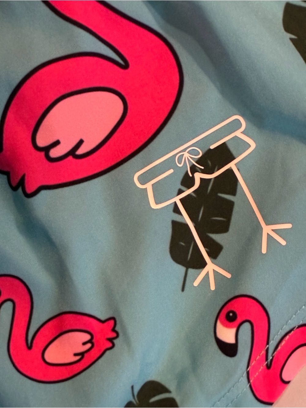 Women's Chicknlegs Blue Flamingo 1.5" Split Shorts - Picture 7 of 7
